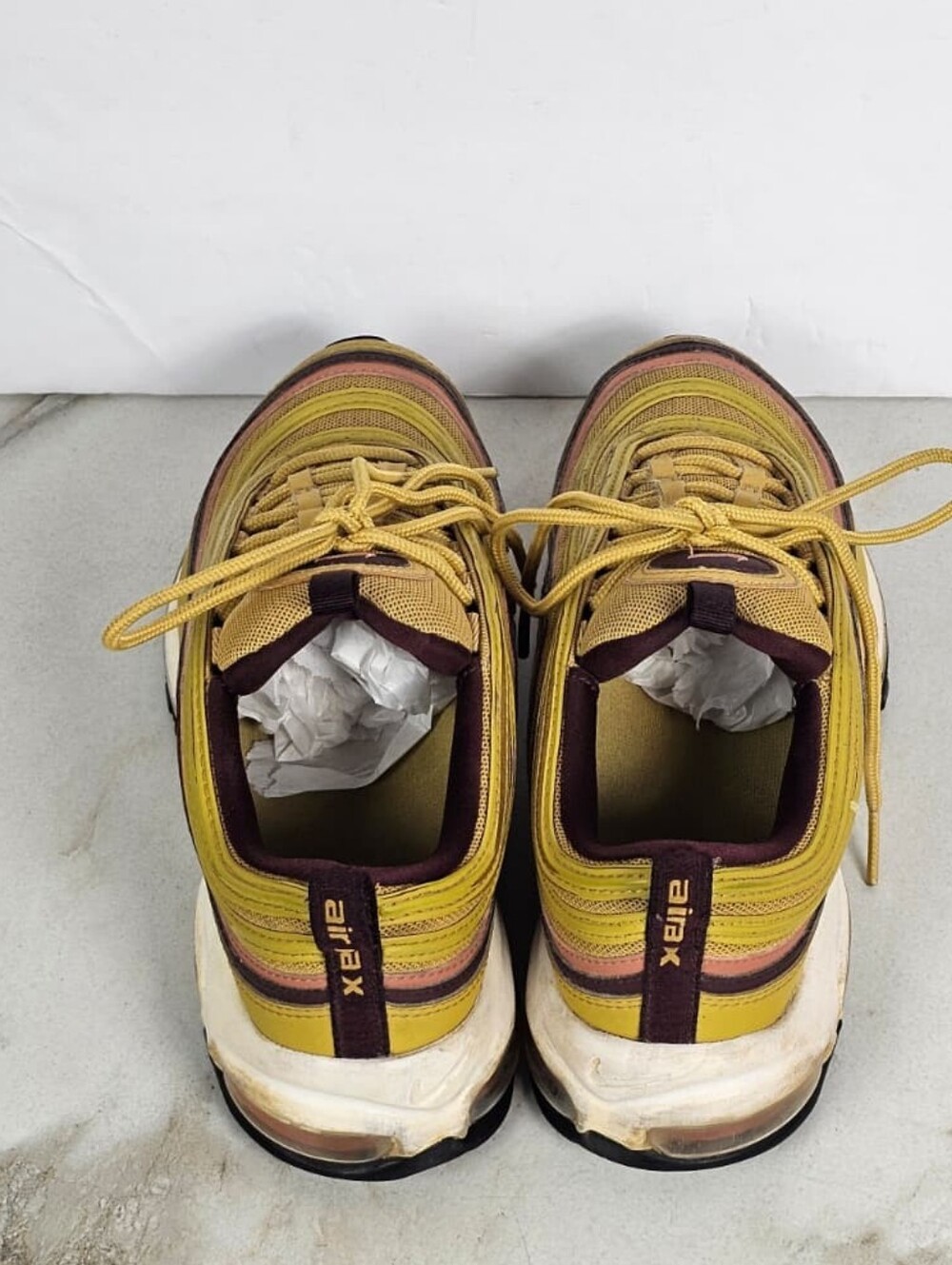 Nike Women's Air Max 97 Running Sneakers Mustard Yellow, Sz 7 - Picture 10 of 12